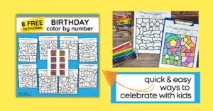 Birthday Color by Number Printable Pages for Kids (Free) - Rock Your ...
