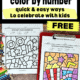 Movie night printables for color by number fun with crayons and color pencils.