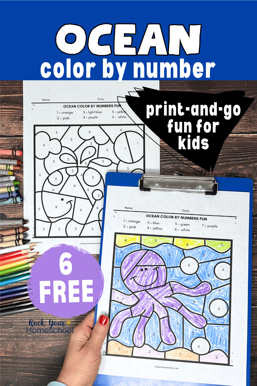 Ocean Color by Number Pages for a Sea of Fun (Free)