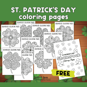 Examples of free printable four-leaf clovers and shamrock coloring pages.