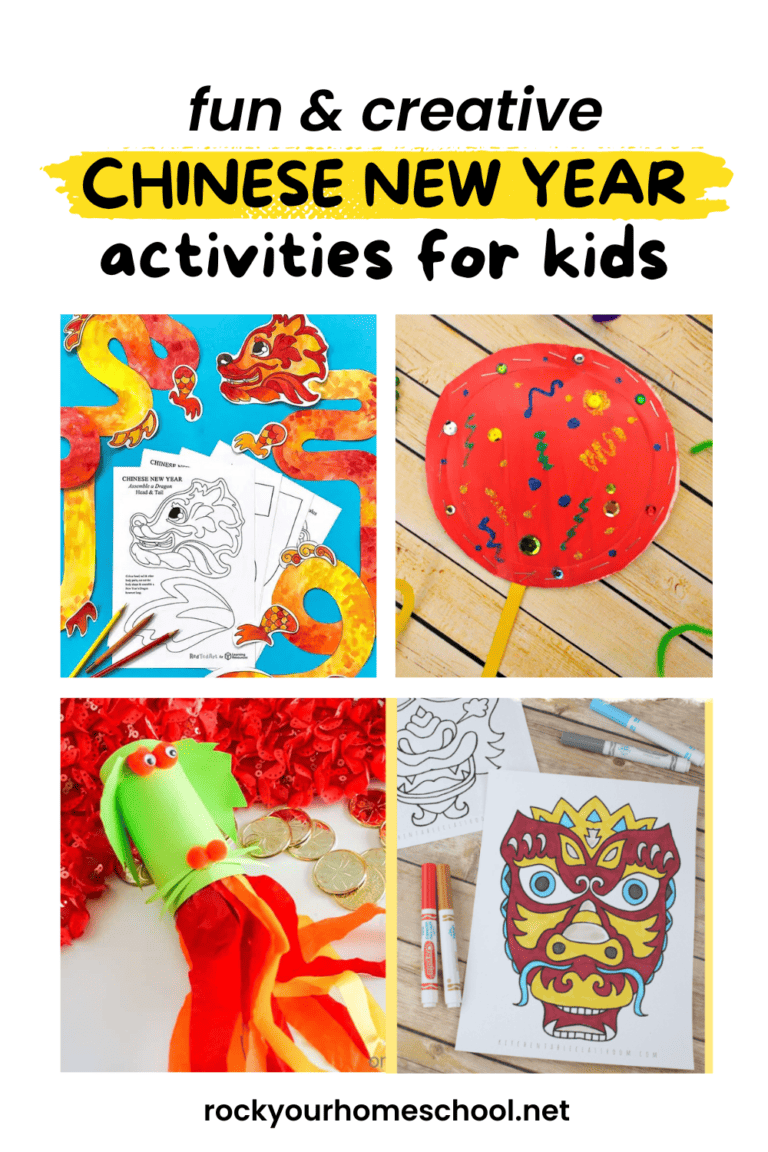 Variety of Chinese New Year activities for kids like dragon coloring pages and more.