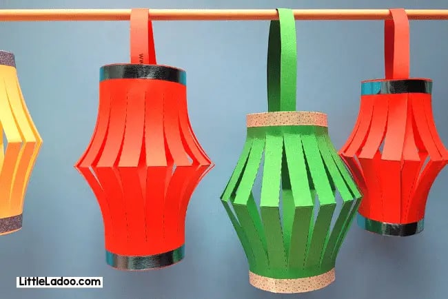 Examples of paper lantern crafts by Little Ladoo.