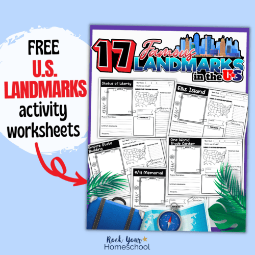 Examples of free printable U.S. National Landmarks activity sheets.