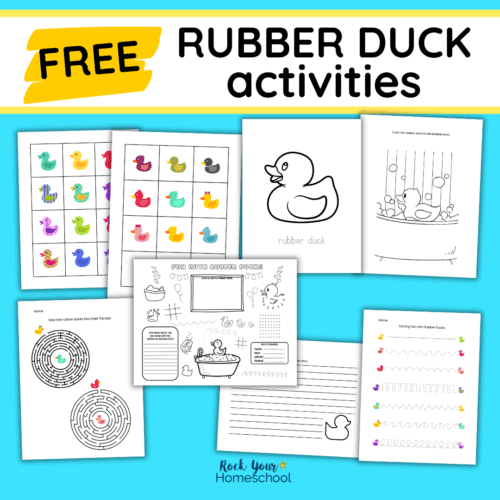 Examples of free rubber duck printable activities.