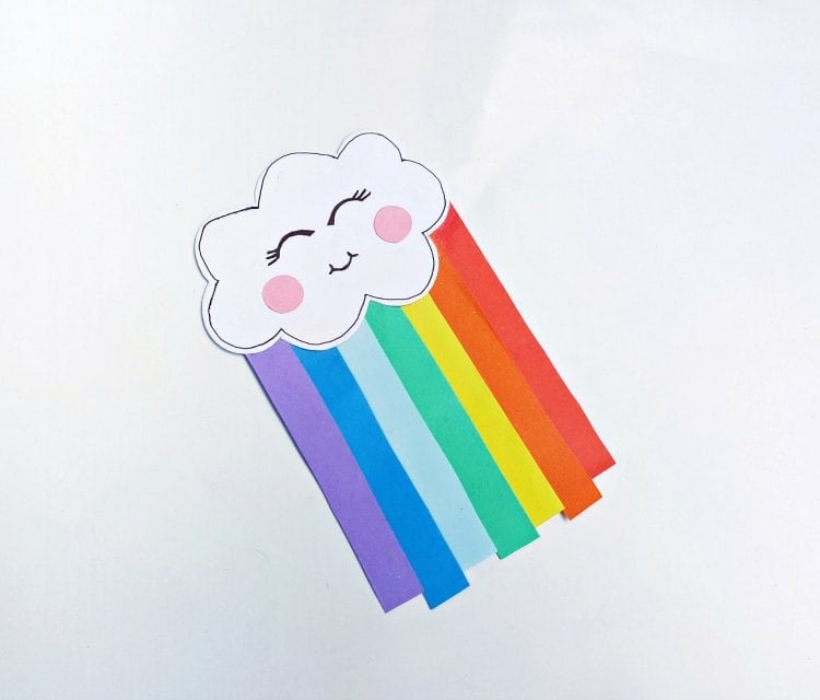 Cloud rainbow kids paper craft.