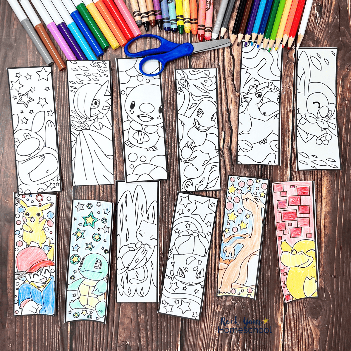 Pokemon Bookmarks to Color for Easy Fun with Kids (Free)