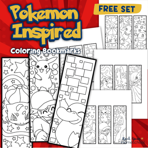 Examples of free printable Pokemon bookmarks to color.
