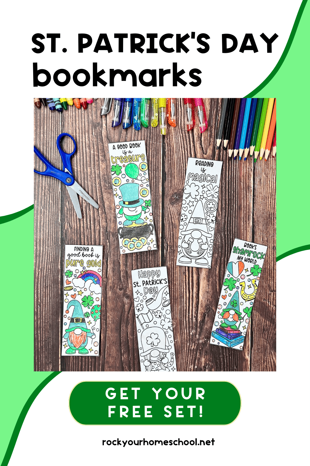 St. Patrick's Day Bookmarks to Color for Easy Holiday Fun (Free)