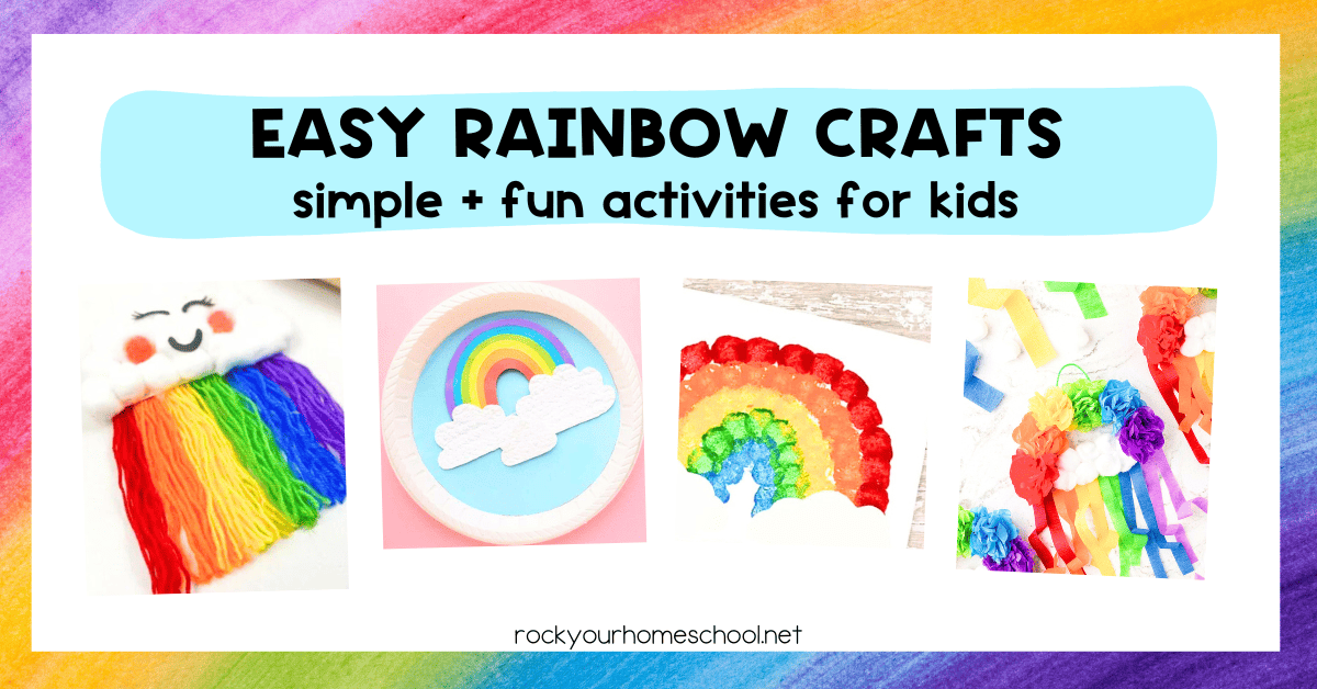 Examples of easy rainbow crafts for kids.