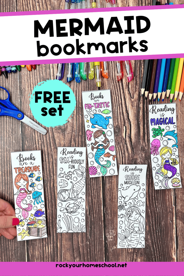 Mermaid Bookmarks for Coloring Fun for Kids (Free Printable)