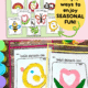 Examples of free printable spring playdough mats featuring chick and tulip with rainbow of playdough containers.