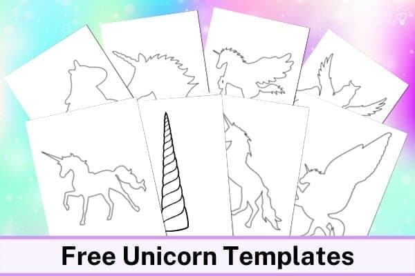 Examples of free printable unicorn templates.