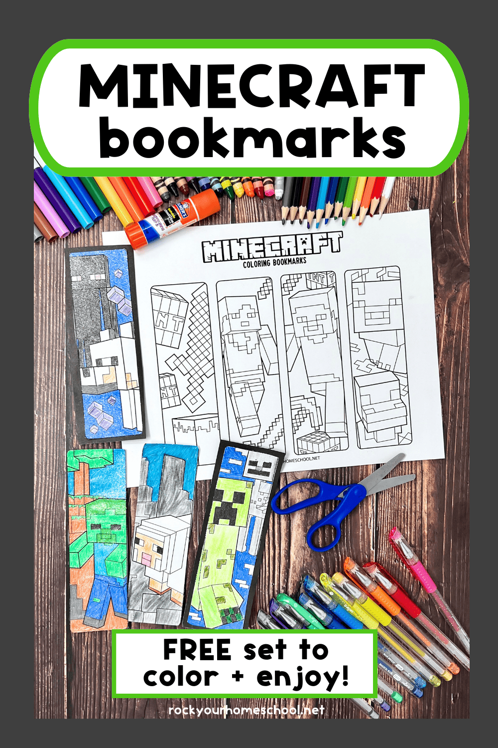 Minecraft Bookmarks To Color for Fun With Kids (Free) Rock Your