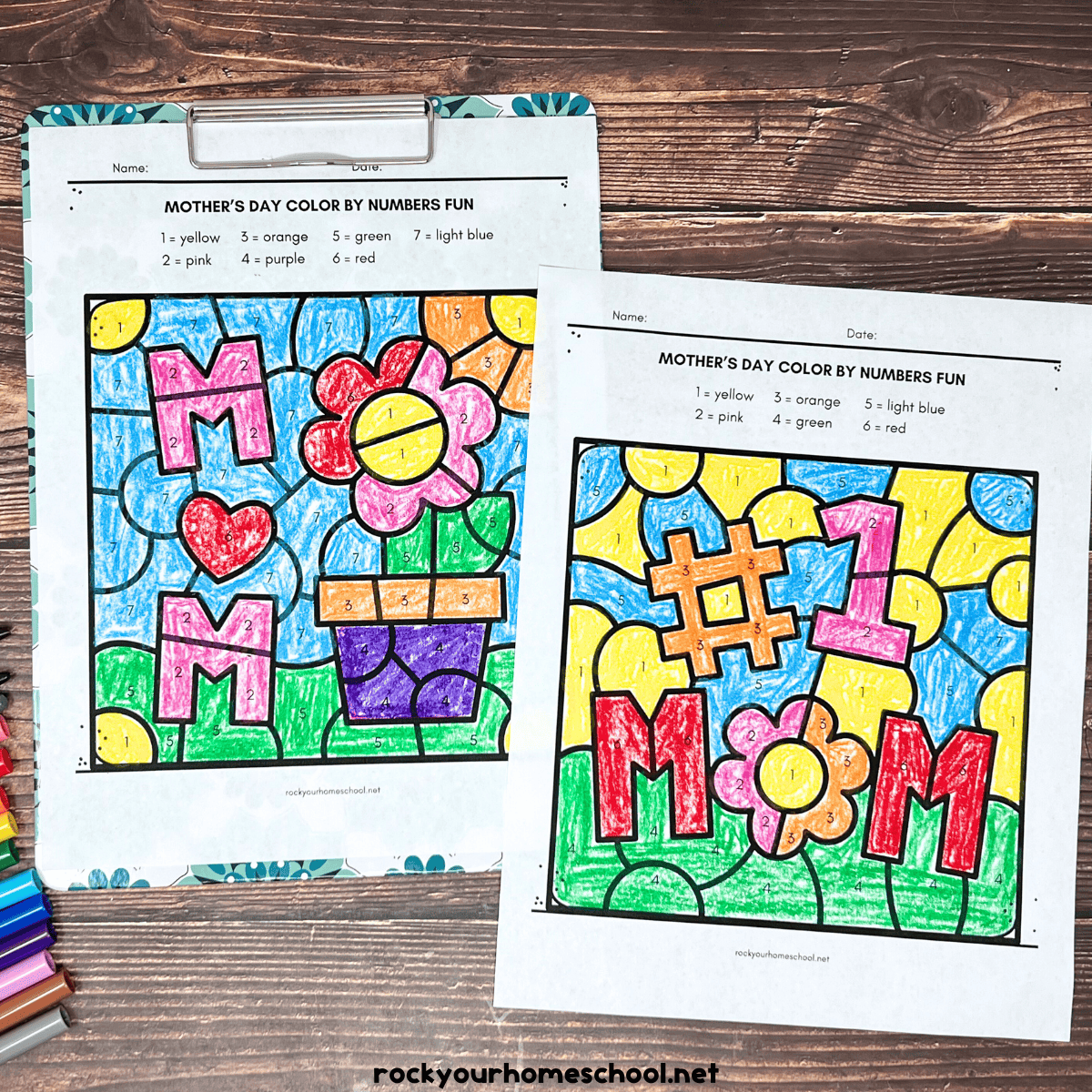 8 Free Mother's Day Color by Number Pages for Delightful Fun