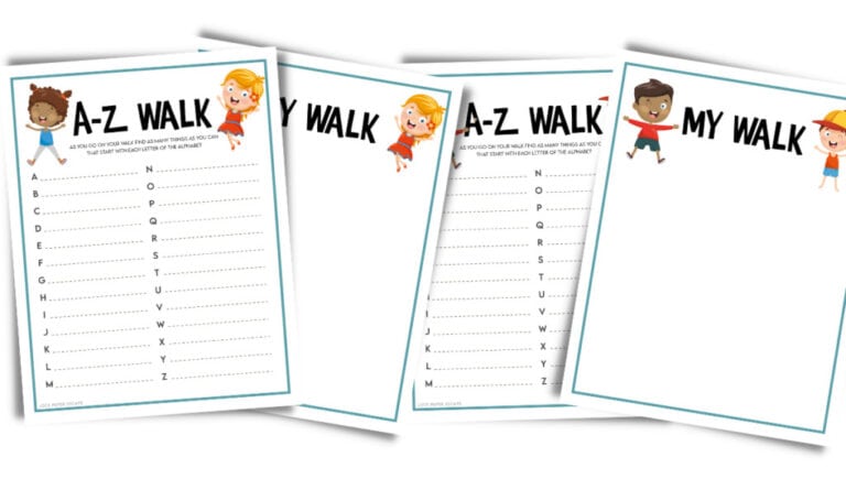 Four examples of free alphabet walk printables.