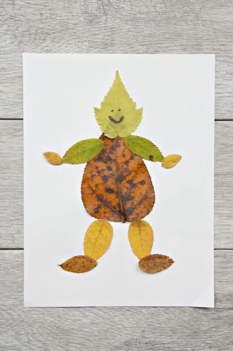 Example of leaf people craft.