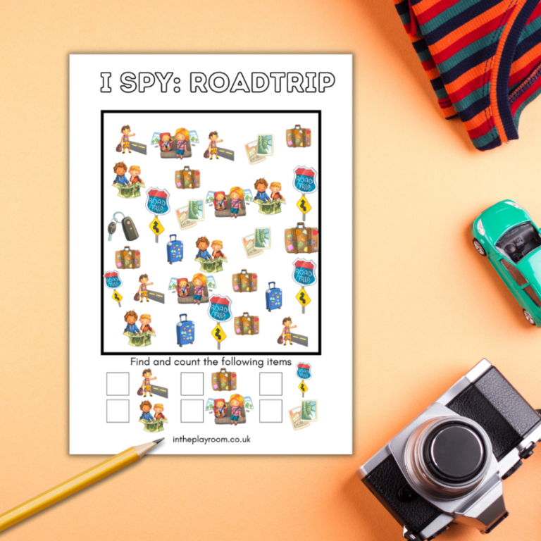 Example of I Spy Road Trip printable page.