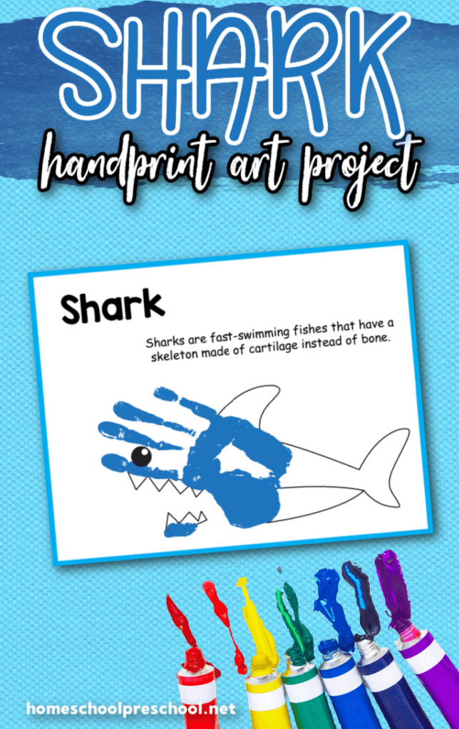 Example of shark handprint art project.
