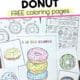 Examples of donut coloring pages in variety of styles and sizes.