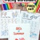 ABCs of summer print tracing worksheets cover with examples of Ff for flip flops and Ss for sunglasses.