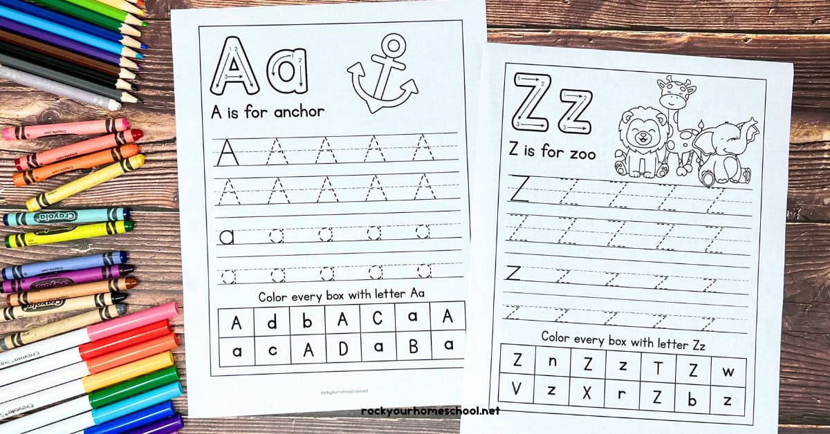Two examples of ABCs of summer activities for free printable handwriting worksheets.