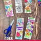5 examples of free summer bookmarks for coloring fun.