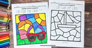 Summer Color By Number Printable Pages For Kids (10 Free)- Rock Your ...