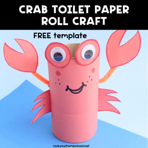 Example of crab toilet paper roll craft.