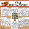 Fall Color by Number Pages - Rock Your Homeschool