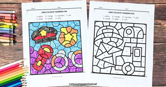Jobs Coloring Pages For Fantastic Color By Number Fun (Free)- Rock Your ...