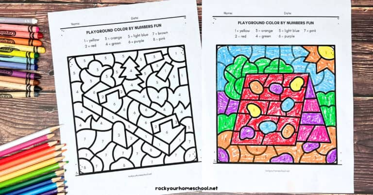 Playground Coloring Pages For Color By Number Fun (Free)- Rock Your ...