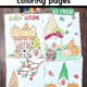 4 examples of free printable coloring pages featuring fall gnomes and autumn themes.