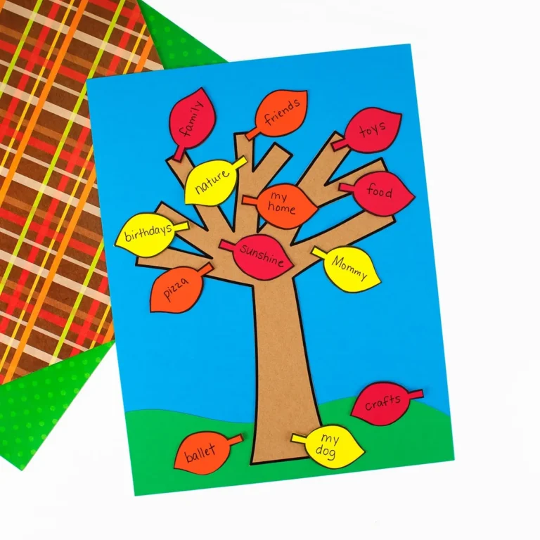 Example of free printable gratitude tree craft.