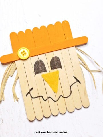 Examples of easy and cute popsicle stick scarecrow craft for kids.