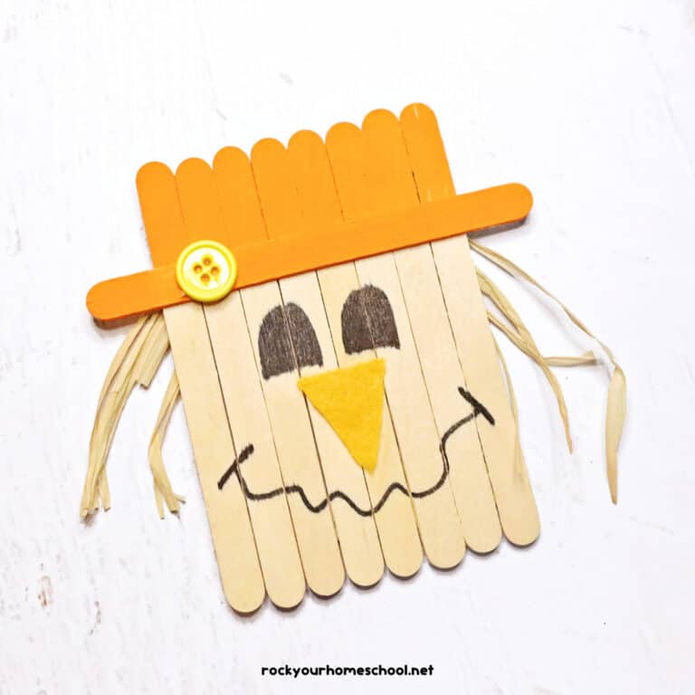 Examples of easy and cute popsicle stick scarecrow craft for kids.