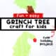 2 examples of Grinch tree crafts made by fork painting.