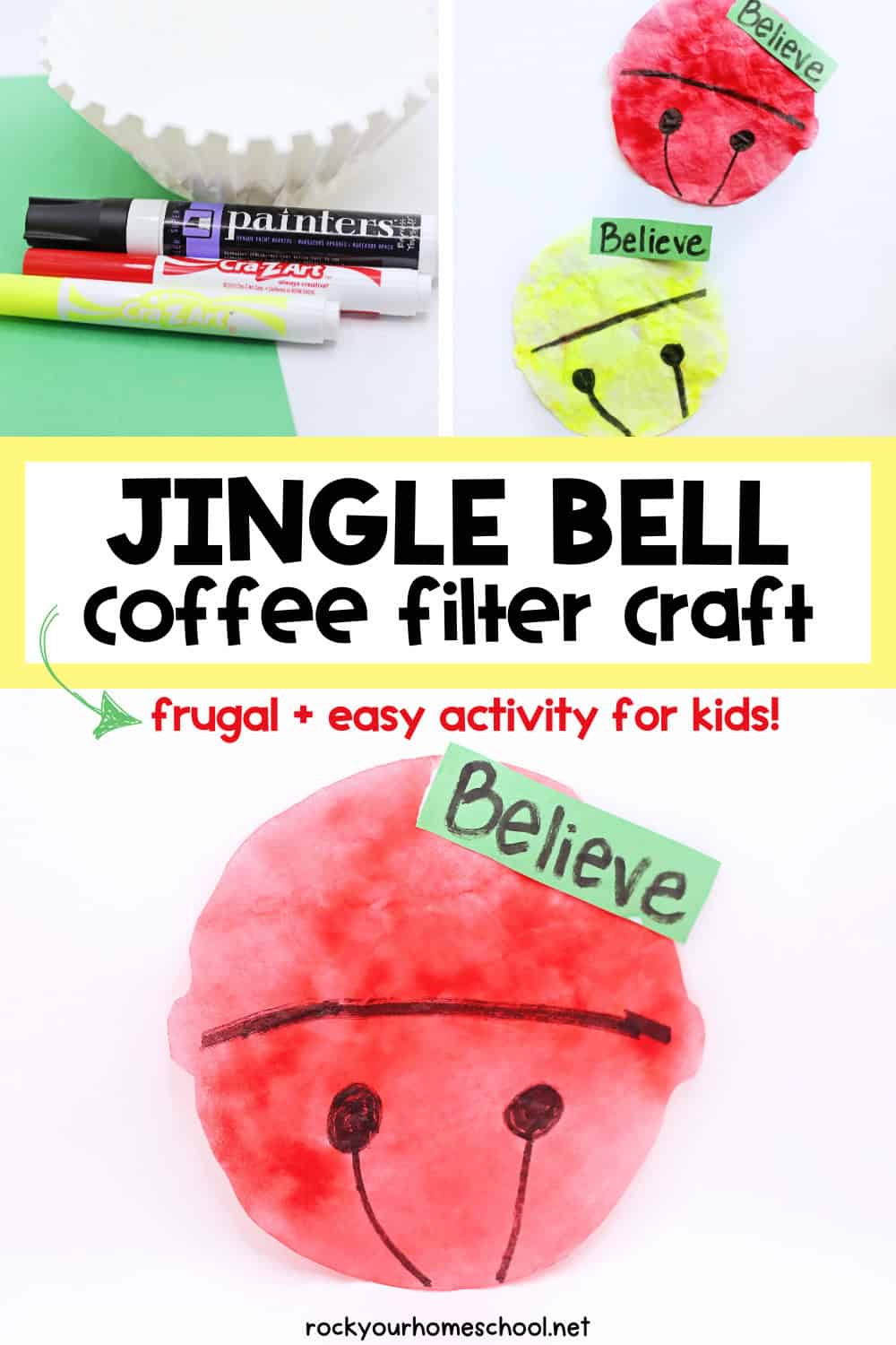Jingle Bell Craft: How to Easily Make with a Coffee Filter- Rock Your ...