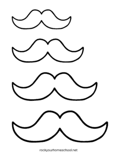 4 mustache outlines.