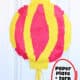 Example of red and yellow paper plate and torn paper Chinese New Year lantern craft.