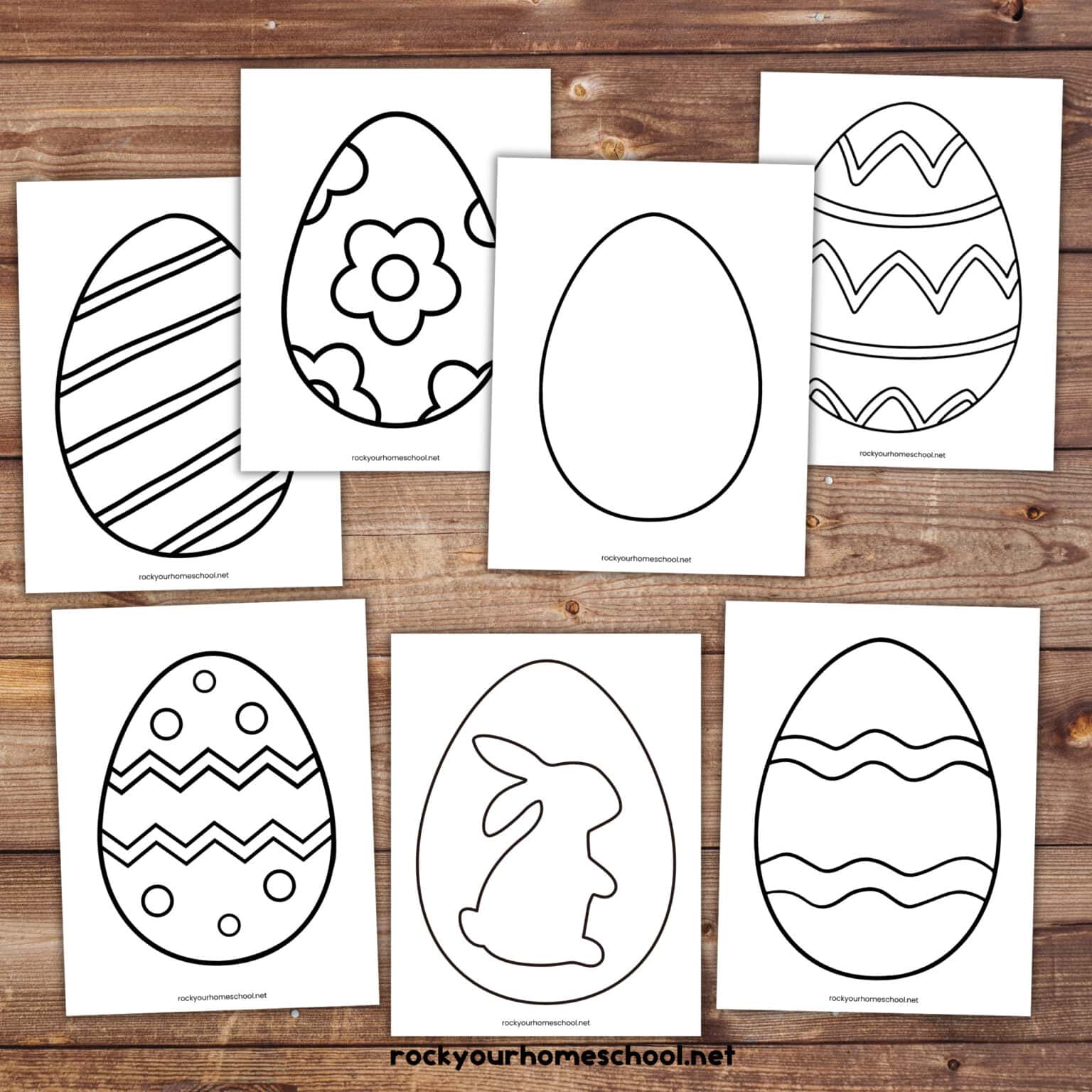 7 examples of printable Easter egg templates.