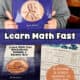 Boy holding Volume 1 of Learn Math Fast with worksheets book and Big, Big Bookmark.