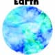 Example of blue and green coffee filter Earth craft.