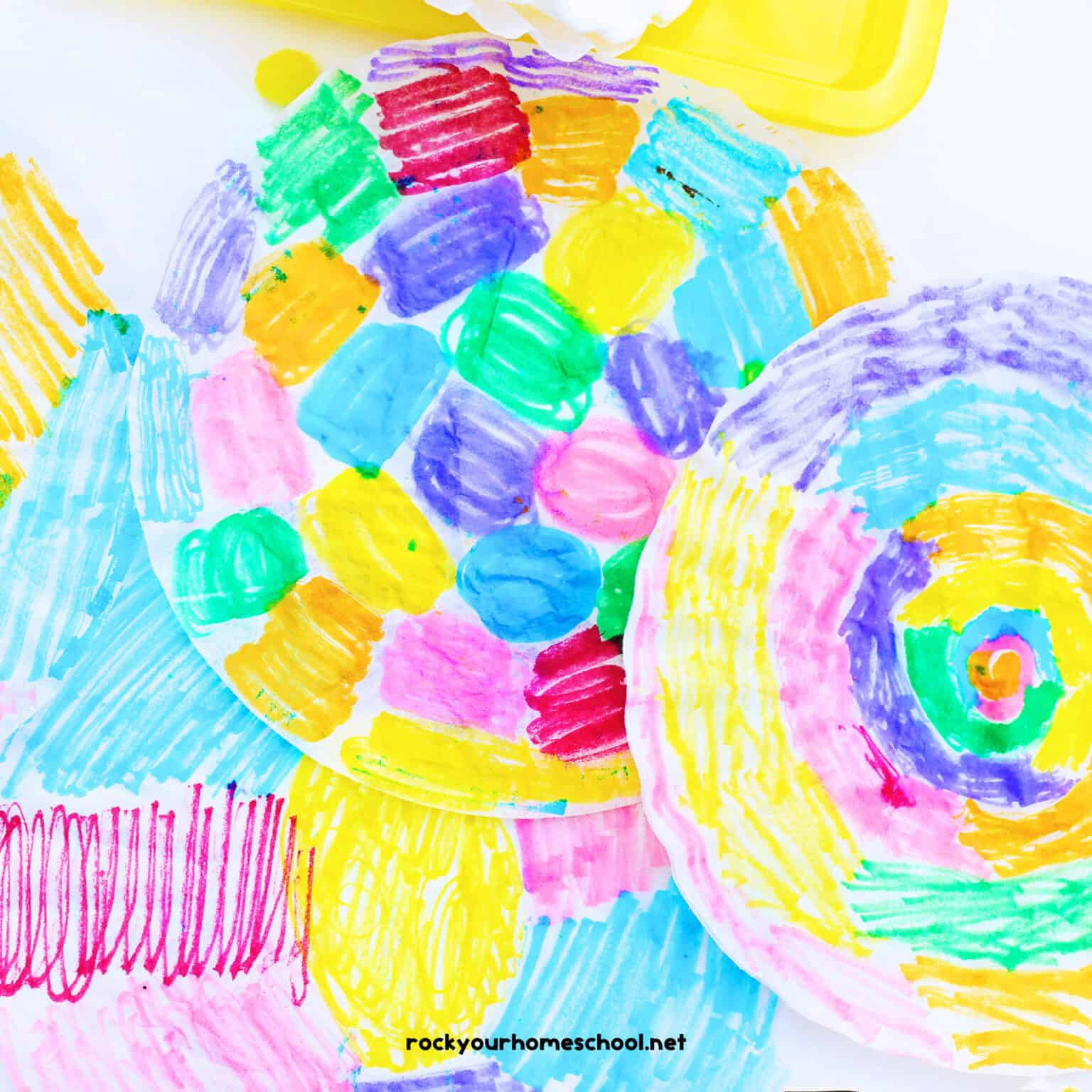Coffee filters colored with markers.