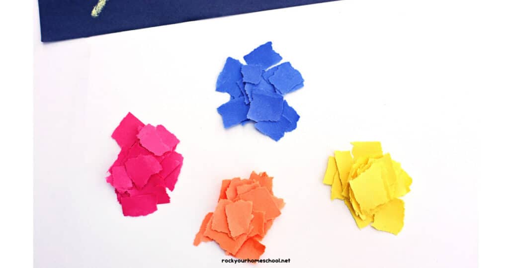 Fireworks Not Exploding Paper Fireworks Craft for Kids: How to Make with Torn Paper- Rock Your Homeschool