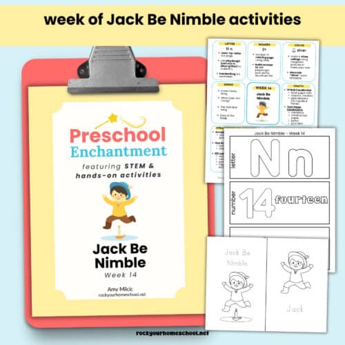 Cover of Preschool Enchantment's Jack Be Nimble unit study with guid and activities.