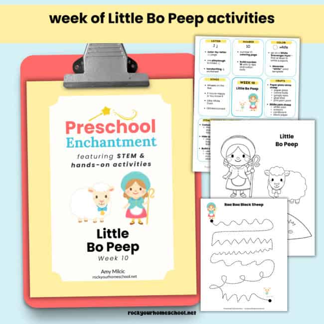 Cover of Preschool Enchantment's Little Bo Peep unit study with activities.