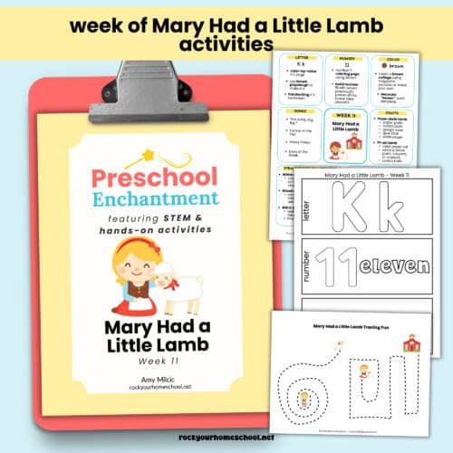 Cover of Preschool Enchantment's Mary Had a Little Lamb unity study and activities.