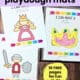 Fairy tale playdough mats featuring princess, crown, and knight.