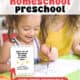 Mom and preschooler working on watercolor paint project for first day of homeschool preschool fun with free printable activity pack.