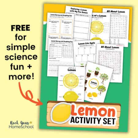 Examples of lemon printables set with word search, life cycle, labeling, and more.
